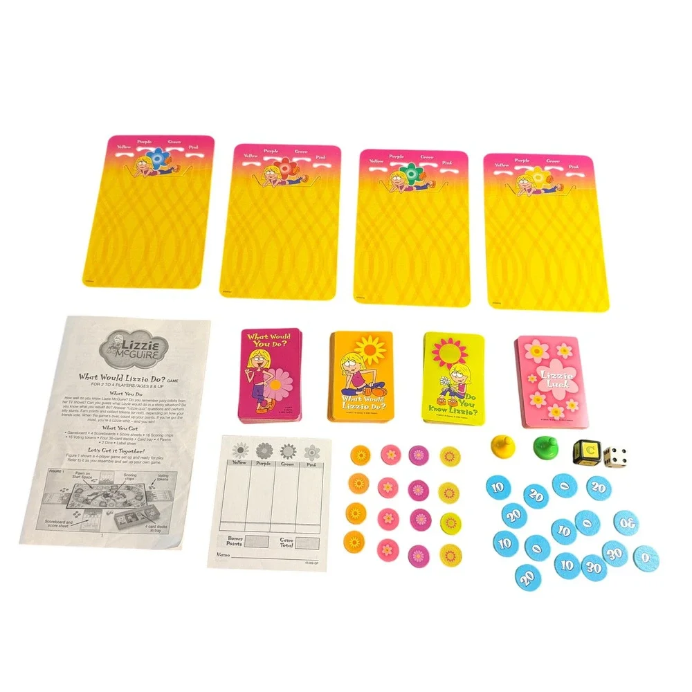 Milton Bradley Disney Lizzie McGuire What Would Lizzie Do? Board Game 2003 41009
